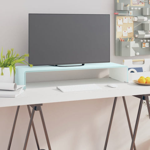 ZNTS TV Stand/Monitor Riser Glass Green 80x30x13 cm 244145