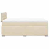 Box Spring Bed with Mattress Cream 120x200 cm Fabric 3285867