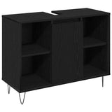Bathroom Furniture Set 3 pcs Black Oak Engineered Wood 3378509