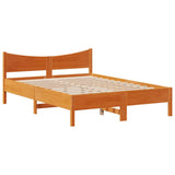 Bed Frame with Headboard Wax Brown 150x200 cm King Size Solid Wood Pine 3306302