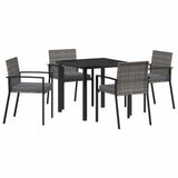 Garden Dining Set 5 pcs Grey Powder-Coated Steel 3379255