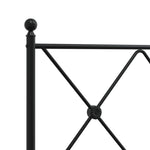ZNTS Metal Bed Frame without Mattress with Headboard Black 120x200cm 376500