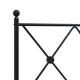 ZNTS Metal Bed Frame without Mattress with Headboard Black 120x200cm 376500