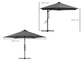 3 Solar LED Cantilever Parasol - Dark Grey T3398P315919