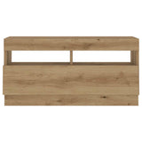 TV Cabinet with LED Lights Artisan Oak 260x35x40 cm Engineered Wood 3329168
