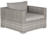 Single Seater Rattan Chair Sofa Padded Cushions, All-Weather PE Wicker Weave Garden Armchair T3398P320189