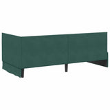Corner Bed Frame with Headboard Dark green 90 x 190 cm Velvet 42016258