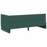 Corner Bed Frame Dark Green 90 cm x 200 cm Velvet 42016268