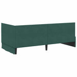 Corner Bed Frame with Headboard Dark green 90 x 200 cm Velvet 42016268