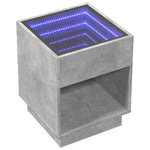 ZNTS Coffee Table with Infinity LED Concrete Grey 40x40x50 cm 847647