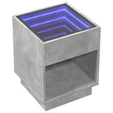 ZNTS Coffee Table with Infinity LED Concrete Grey 40x40x50 cm 847647