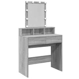 Dressing Table with LED Grey Sonoma 80x41x144.5 cm 848183