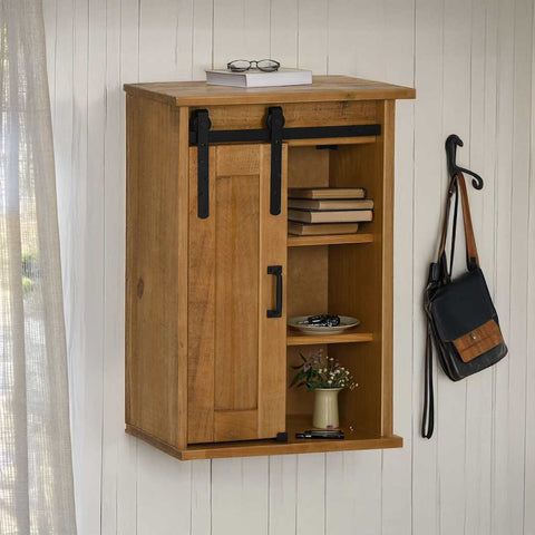 ZNTS Hanging Cabinet HALDEN with Sliding Door 49x22.5x70 cm Pine 4018437