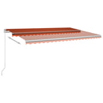 ZNTS Manual Retractable Awning with LED 500x300 cm Orange and Brown 3068945