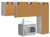 Bathroom Cabinet Set 5 pcs Grey Sonoma Engineered Wood 3407316