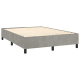 Box Spring Bed Frame Light Grey Queen Velvet 3121153