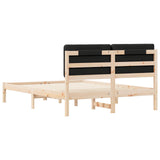 Bed Frame with Upholstered Headboard Black 140 x 190 cm 877916