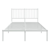 Metal Bed Frame without Mattress with Headboard White 120x190cm 350928