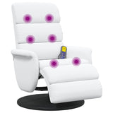 Recliner Chair with Footrest White 98 x 71 x 106 cm PU 42018590