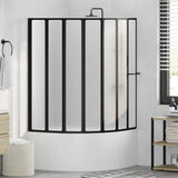 Shower Bath Screen Wall 140 x 168 cm 7 Panels Foldable with Towel Rack 140786