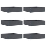 Lawn Edging 6 pcs Anthracite 50 x 50 x 13 cm Steel 874721
