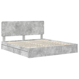 Storage Bed Concrete Grey 200 x 200 cm Engineered Wood 3412654