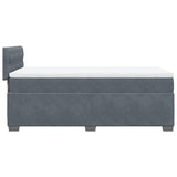 Box Spring Bed with Mattress Dark Grey 90x200 cm Velvet 3286217