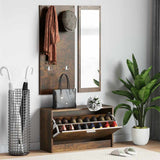 3-in-1 Shoe Cabinet Set Smoked Oak Engineered Wood 342574
