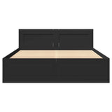 Bed Frame with Headboard without Mattress Black 140x200 cm 3295563
