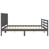 Bed Frame without Mattress Grey 200x200 cm Solid Wood 3194333