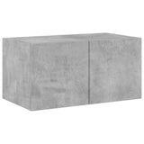5 Piece TV Wall Units with LED Concrete Grey Engineered Wood 3216828