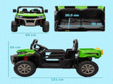 12V 2 Seater Kids Electric Ride-On Car with Electric Bucket, Remote Control - Green T3398P422367