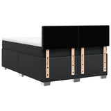 Box Spring Bed with Mattress Black 160x200 cm Faux Leather 3286128
