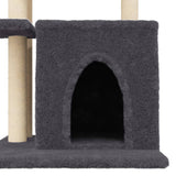 Cat Tree with Sisal Scratching Posts Dark Grey 83.5 cm 172123
