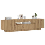 TV Cabinet with LED Lights Artisan Oak 160x35x40 cm Engineered Wood 856360