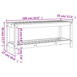 Garden Bench 108x35x45 cm Solid Wood Pine 832382