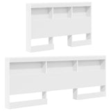 Storage Headboard White 207.5 x 137.5 x 76.5 cm Engineered Wood 3335533