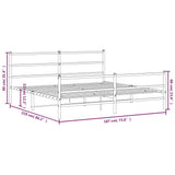 Metal Bed Frame without Mattress with Footboard White 183x213cm 355437