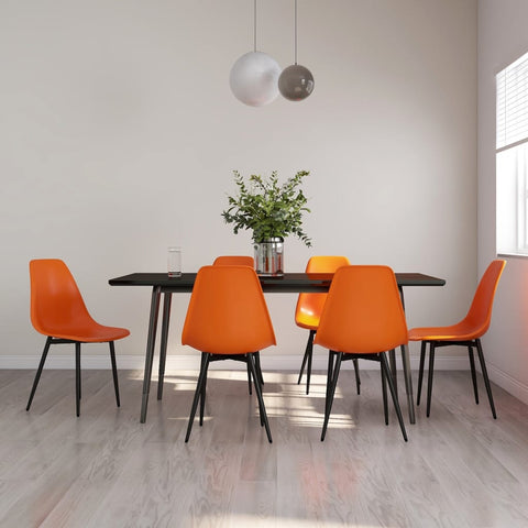 ZNTS Dining Chairs 6 pcs Orange PP 3082350