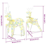 LED Reindeers 4 pcs 80 LEDs Multicoulur 44 x 18 x 65.5 cm PET 3399386