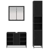 Bathroom Furniture Set 3 pcs Black Oak Engineered Wood 3402547