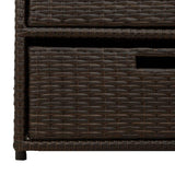 Garden Storage Cabinet Brown 55x59x69 cm Poly Rattan 365556