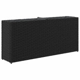 ZNTS Garden Planter with 2 Pots Black 90x20x40 cm Poly Rattan 366407