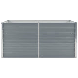 Raised Garden Bed 160x80x77 cm Galvanised Steel Grey 42404