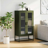 Highboard Olive Green 68x39x123 cm Steel 853360