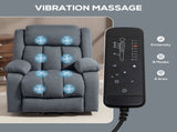 Power Lift Recliner Chair with Massage, Overstuffed Lift Chair for Elderly with Footrest, Remote and T3398P422786