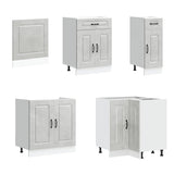 11 Piece Kitchen Cabinet Set "Kalmar" Concrete Grey Engineered Wood 3314885