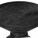 ZNTS Side Table Black Ø33x50 cm Solid Wood Mango 4017539