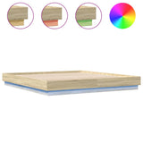 Bed Frame with LED without Mattress Sonoma Oak 180x200 cm Super King 3209774
