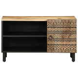 TV Cabinet Black 80x33.5x46 cm Solid Rough Wood Mango 4018643